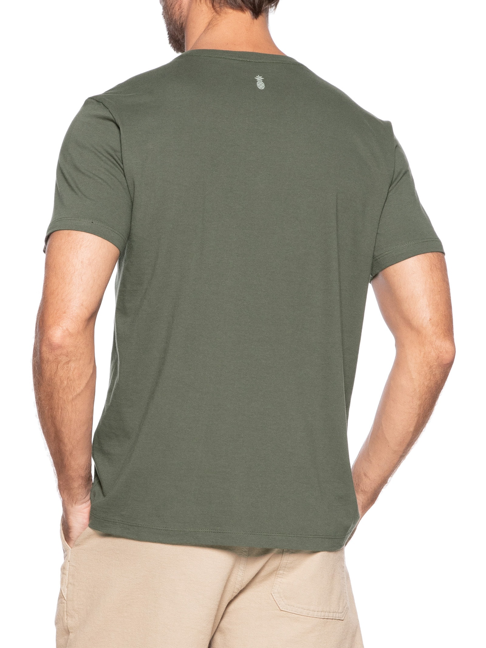 Camiseta Masculina Estampa Caffene Verde Pineapple
