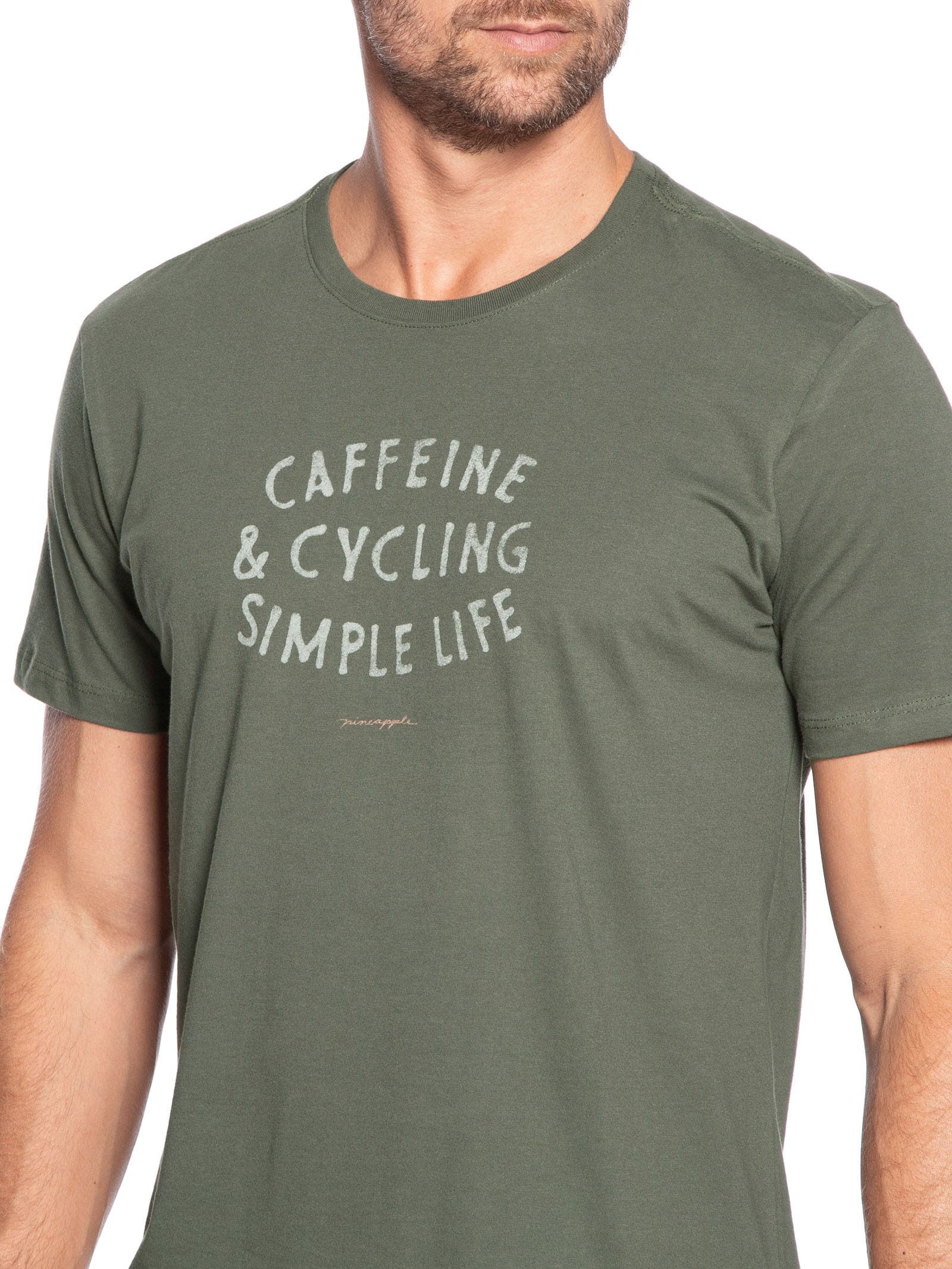 Camiseta Masculina Estampa Caffene Verde Pineapple