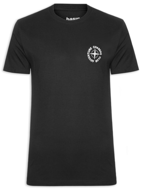 Camiseta Masculina Estampa De Adventure Club – Preto