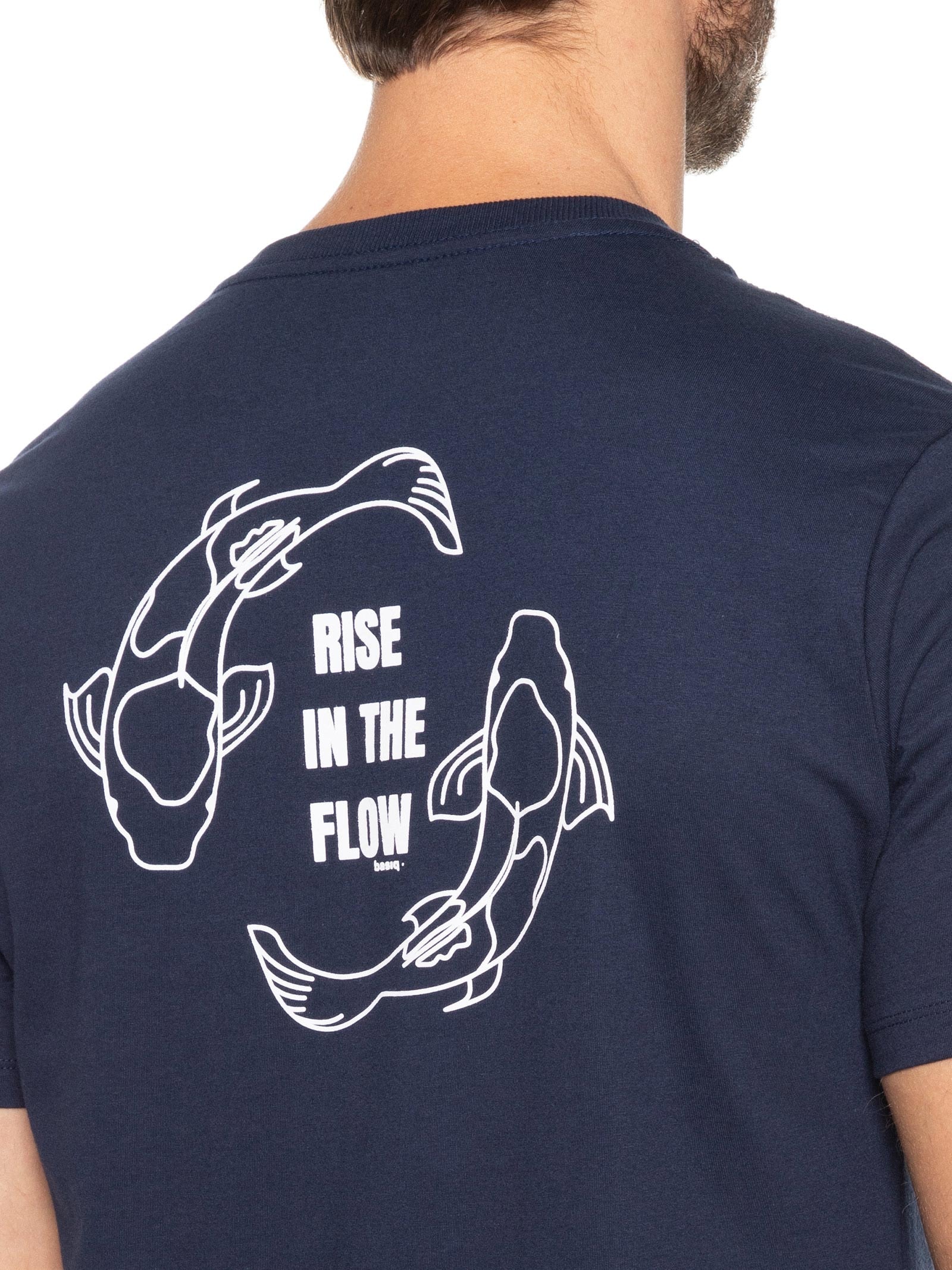 Camiseta Masculina Estampa De Peixes Azul Basiq Men