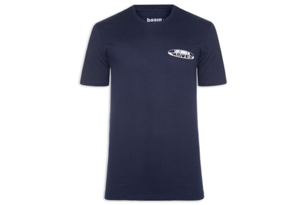 Camiseta Masculina Estampa De Prancha - Azul
