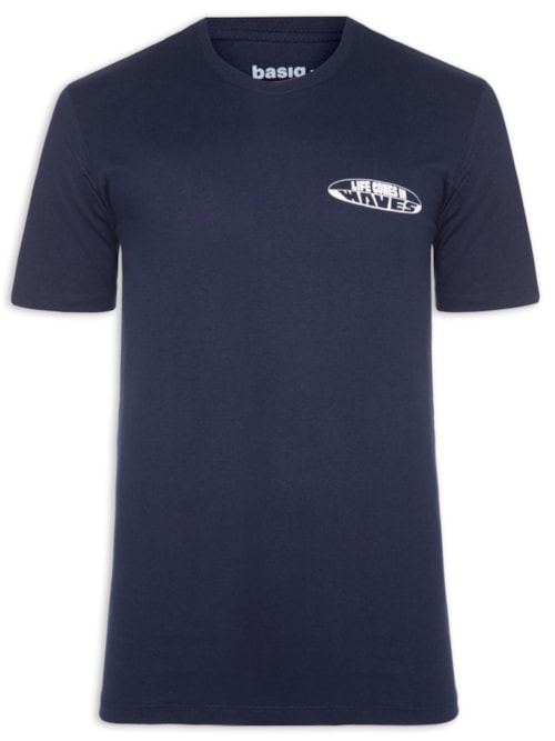 Camiseta Masculina Estampa De Prancha – Azul