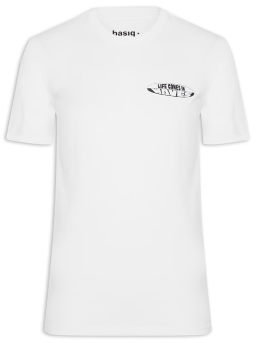 Camiseta Masculina Estampa De Prancha – Branco