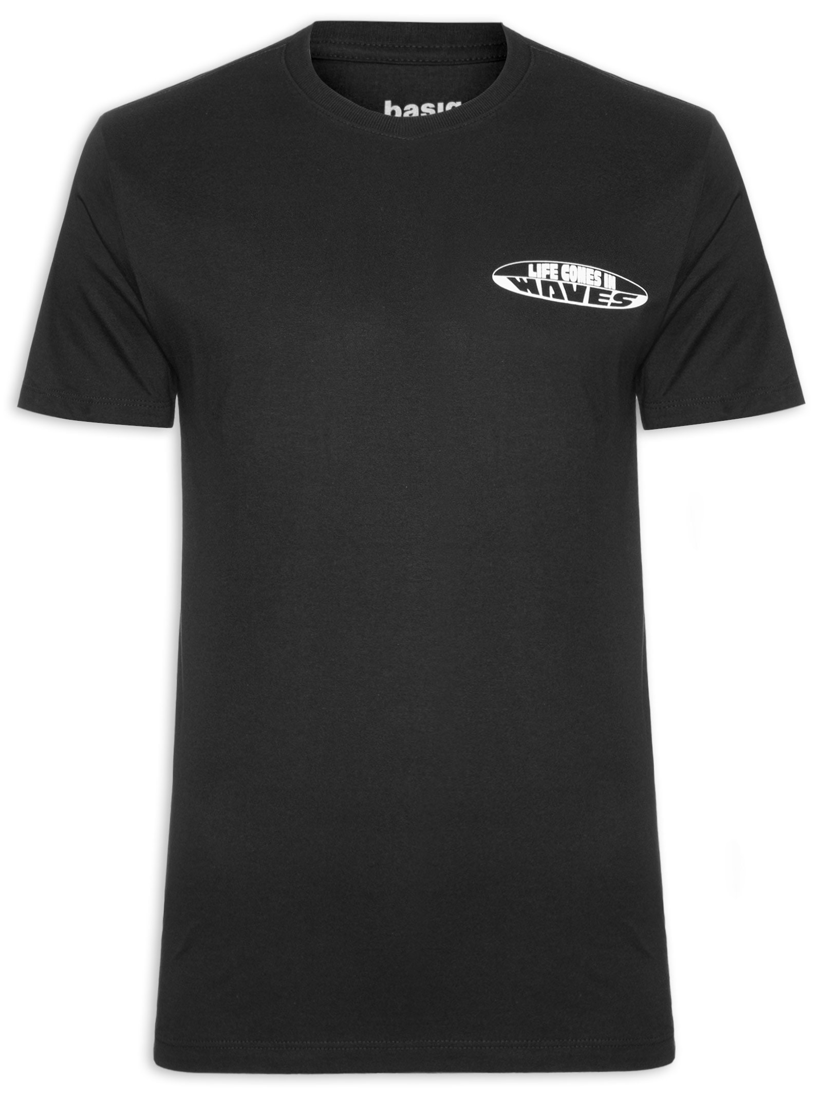 Camiseta Masculina Estampa De Prancha Preto Basiq Men