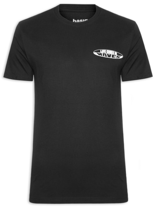 Camiseta Masculina Estampa De Prancha – Preto