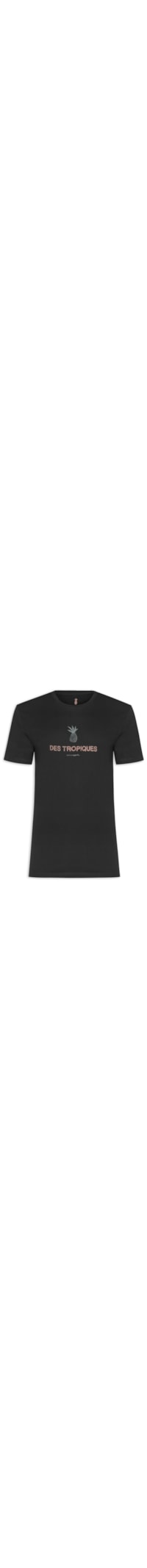 Camiseta Masculina Estampa de Tropiques em Algodão - Preto