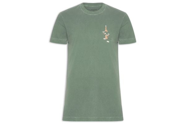 Camiseta Masculina Estampa Drink - Verde