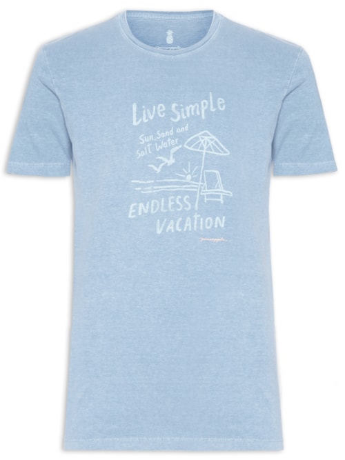 Camiseta Masculina Estampa Endless Vacation Stone – Azul