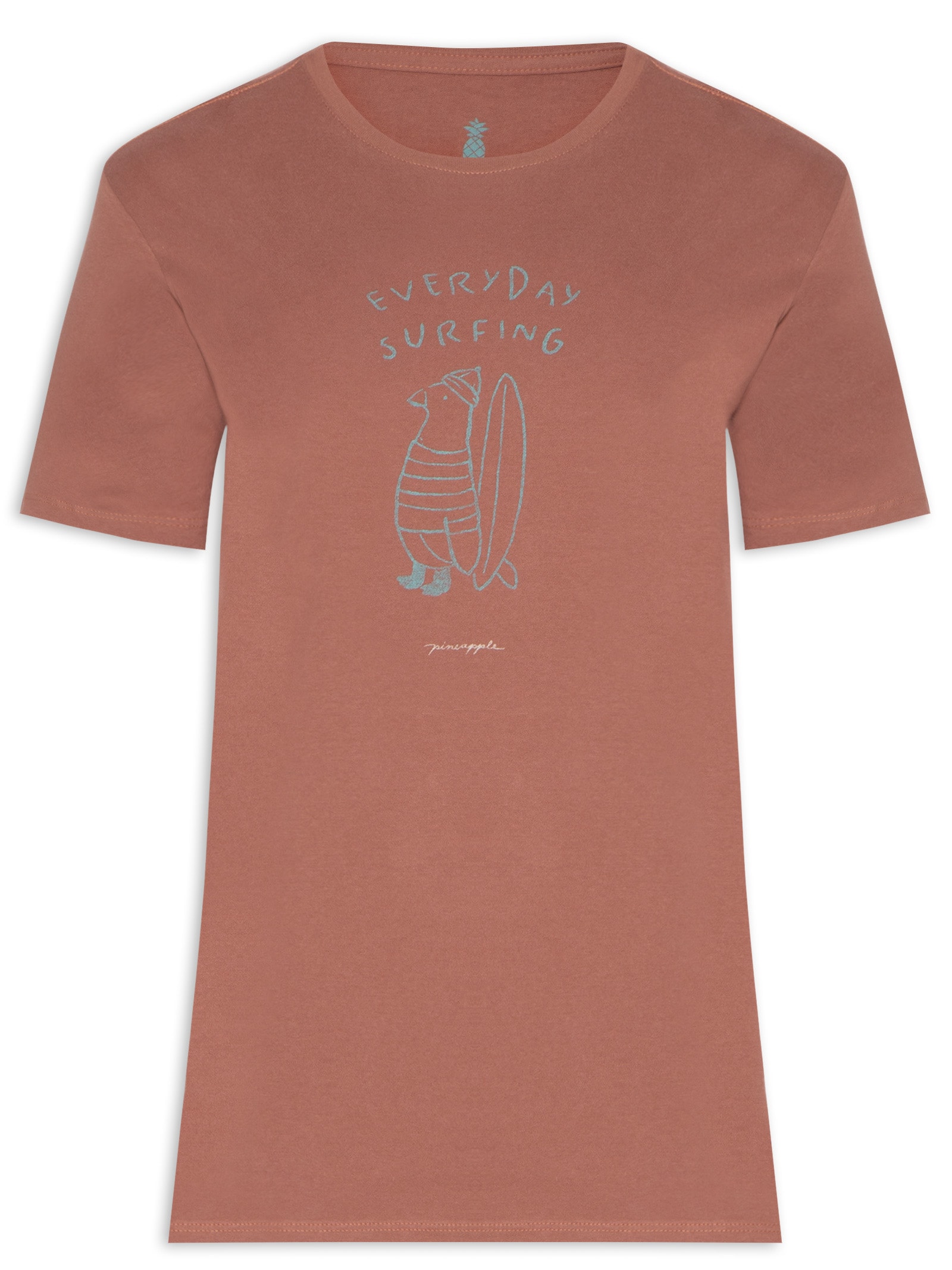 Camiseta Masculina Estampa Everyday Surf Marrom Pineapple