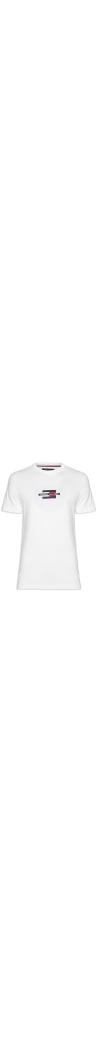 Camiseta Masculina Estampa Flag Box Regular Fit Em Algodão - Branco