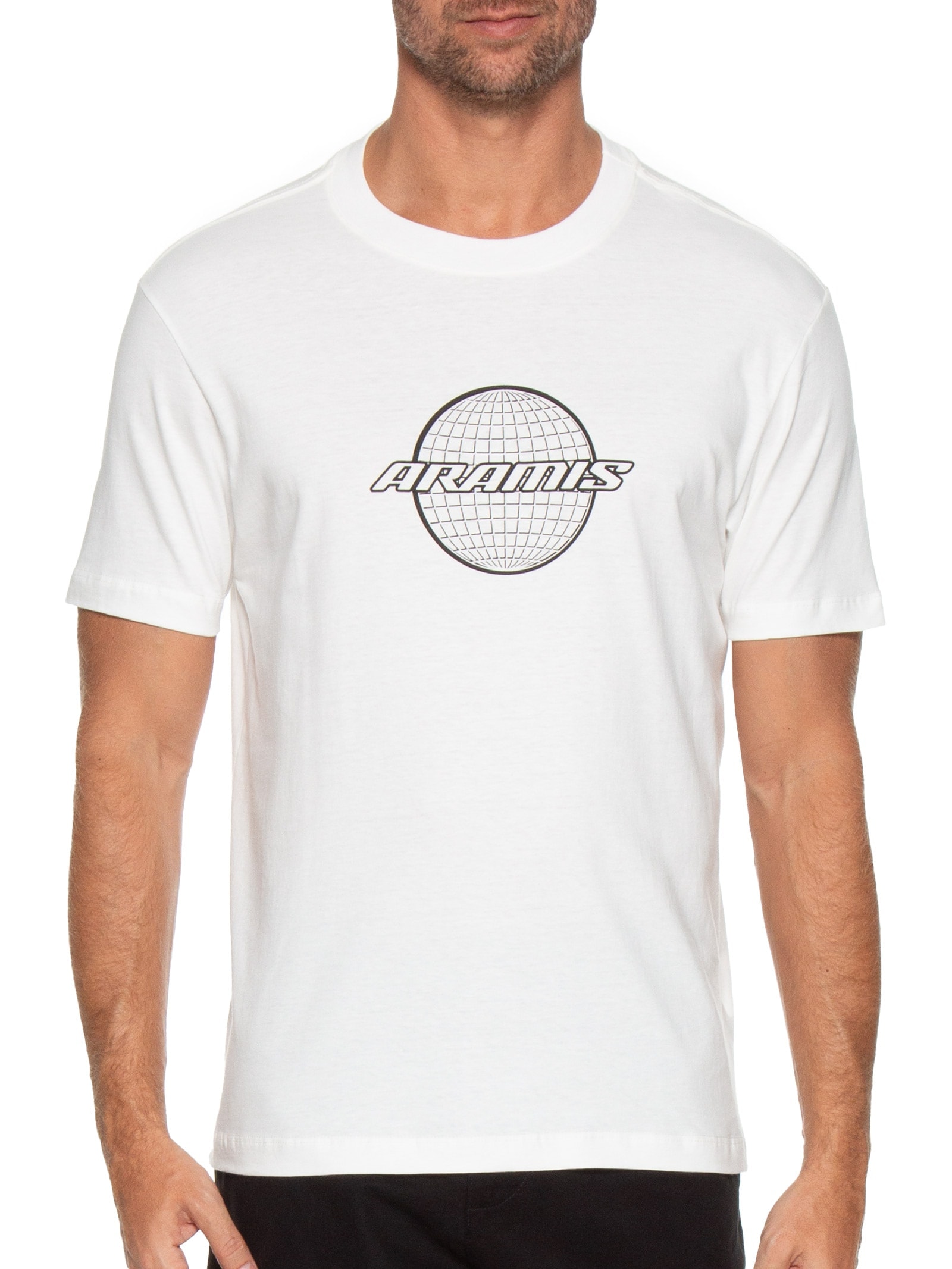 Camiseta Masculina Estampa Globe Branco Aramis