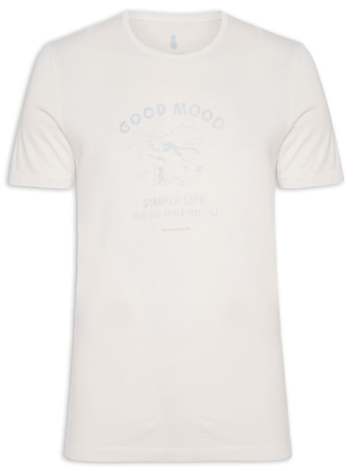 Camiseta Masculina Estampa Good Mood – Off White