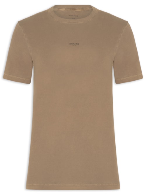 Camiseta Masculina Estampa Lavada – Marrom