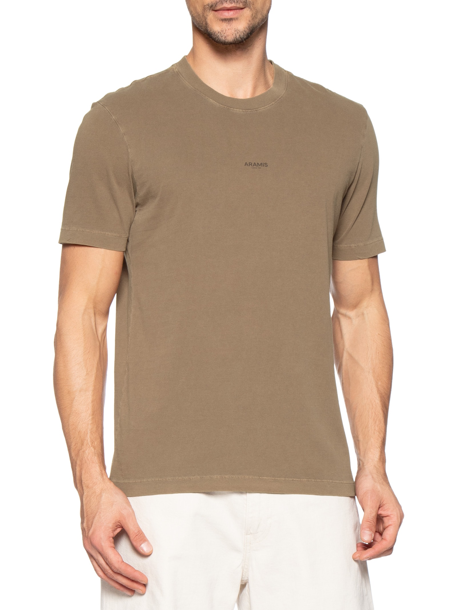 Camiseta Masculina Estampa Lavada Marrom Aramis
