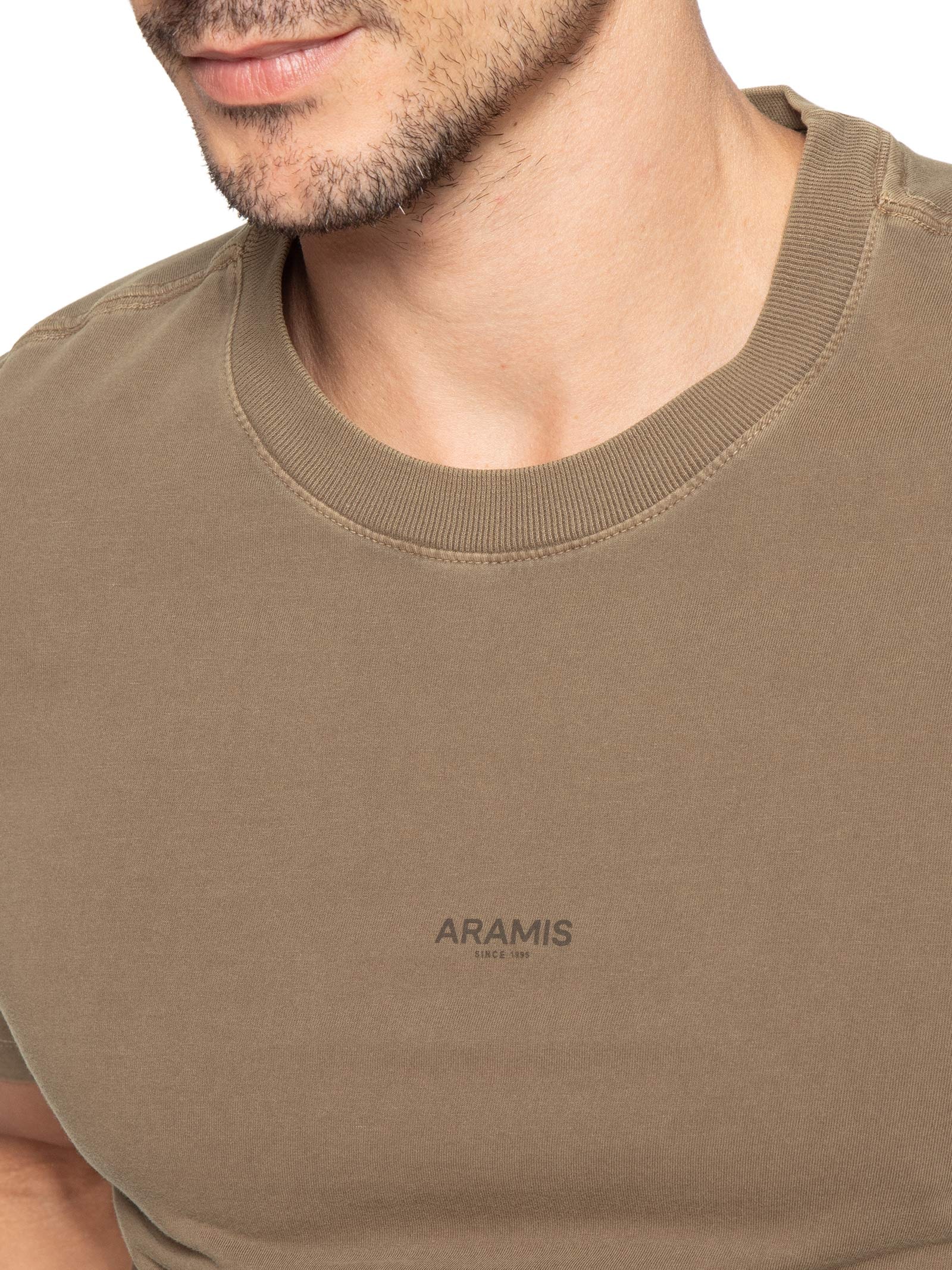 Camiseta Masculina Estampa Lavada Marrom Aramis