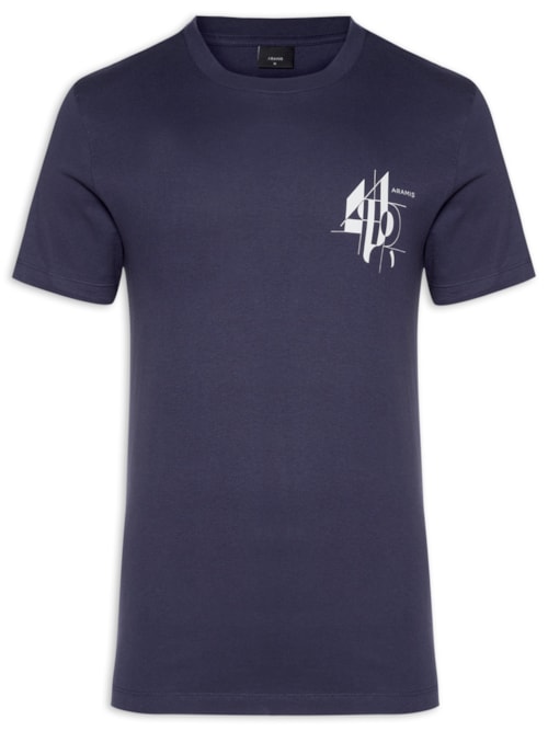 Camiseta Masculina Estampa Linhas Geométricas – Azul
