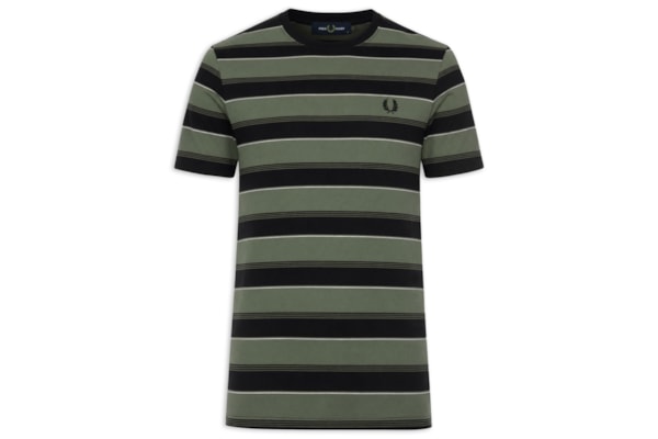 Camiseta Masculina Estampa Listrada - Verde