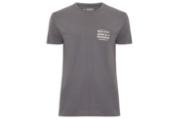 Camiseta Masculina Estampa Make Money - Cinza