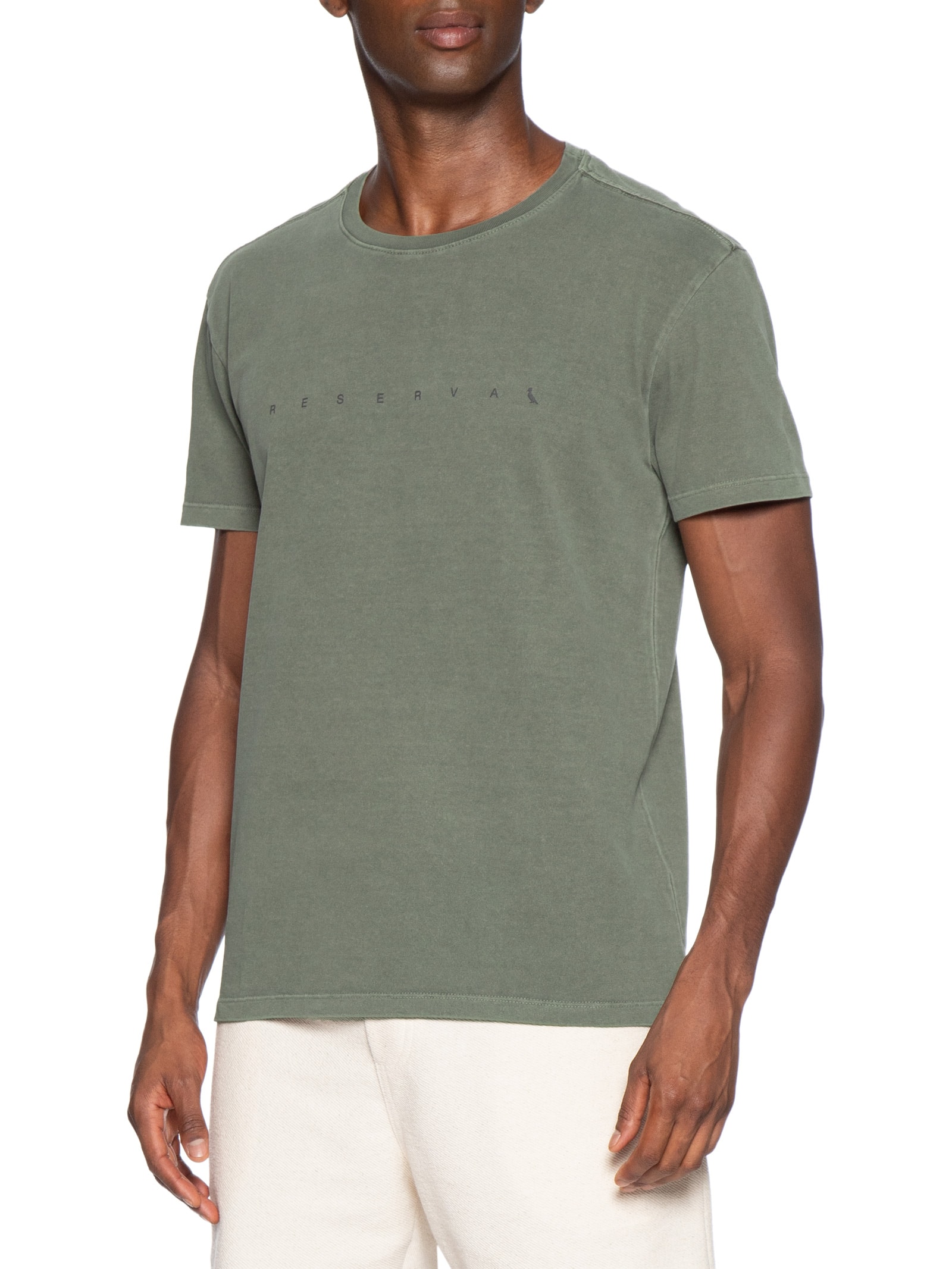 Camiseta Masculina Estampa Minimal Peito Verde Reserva