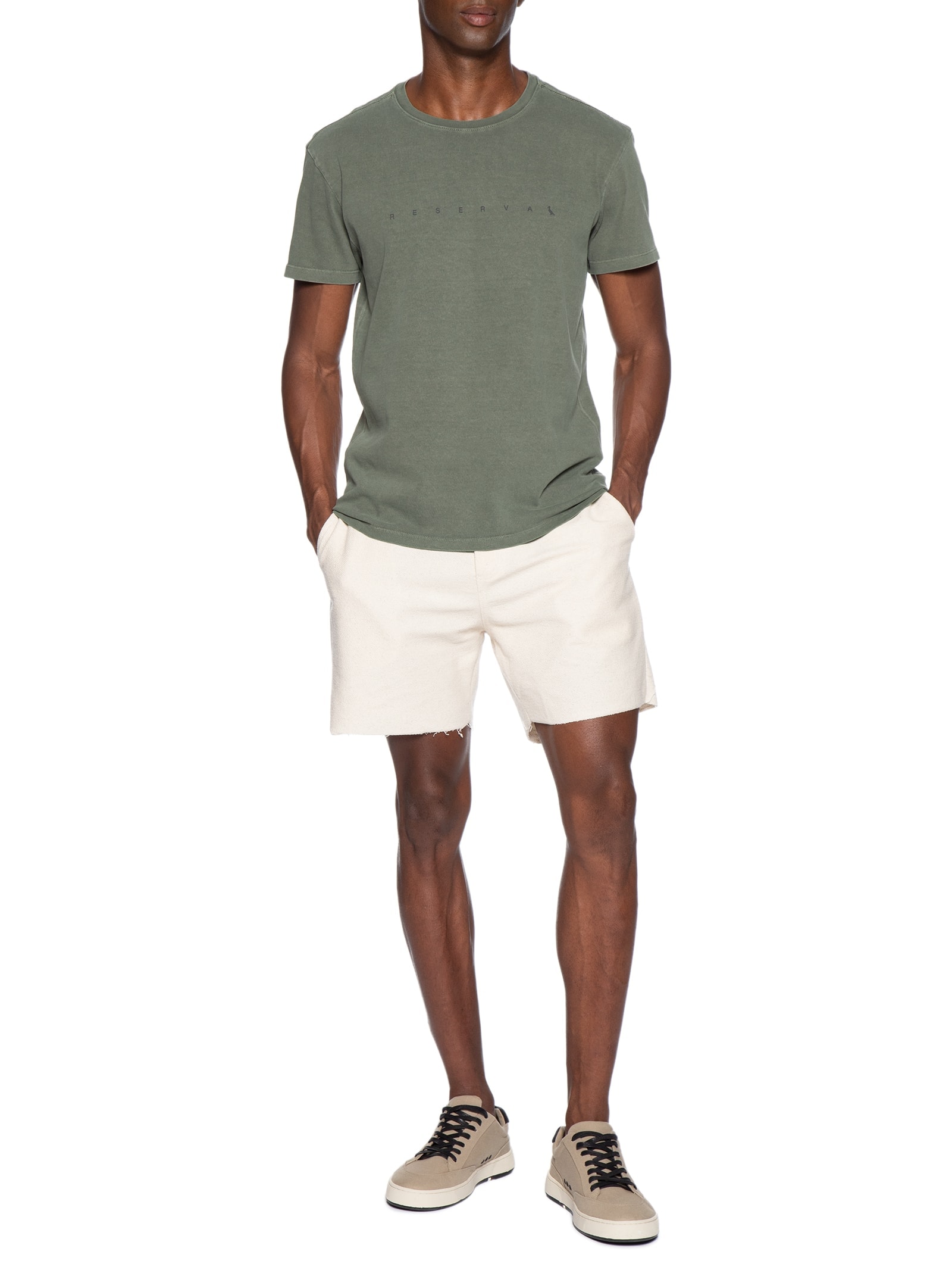 Camiseta Masculina Estampa Minimal Peito Verde Reserva