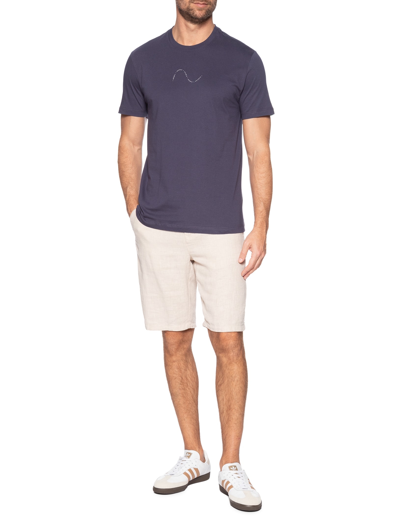 Camiseta Masculina Estampa Onda (PA) Azul Aramis