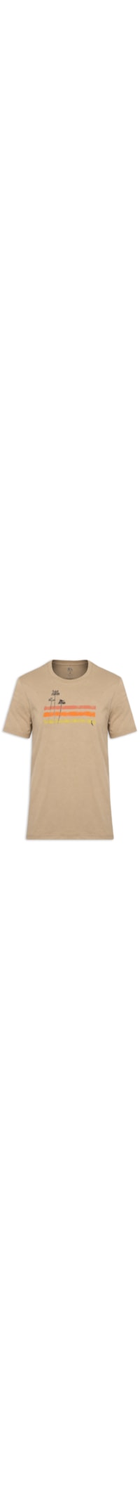 Camiseta Masculina Estampa Palm Water - Bege