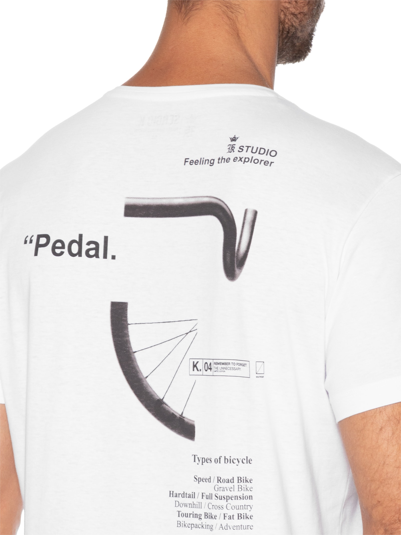 Camiseta Masculina Estampa Pedal Studio Branco Sergio K