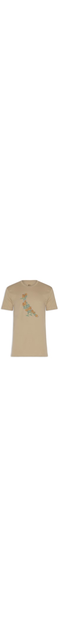 Camiseta Masculina Estampa Pica Pau Flores da Terra - Bege