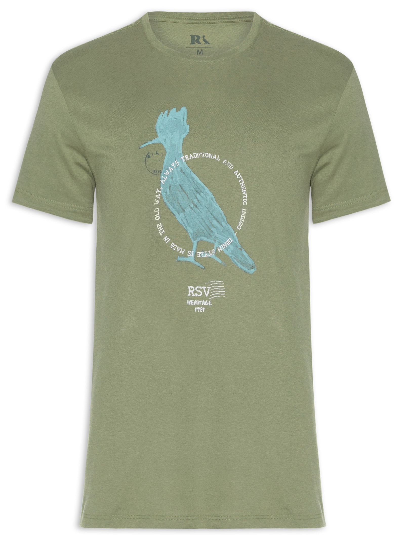Camiseta Masculina Estampa Pica Pau Heritage Verde Reserva