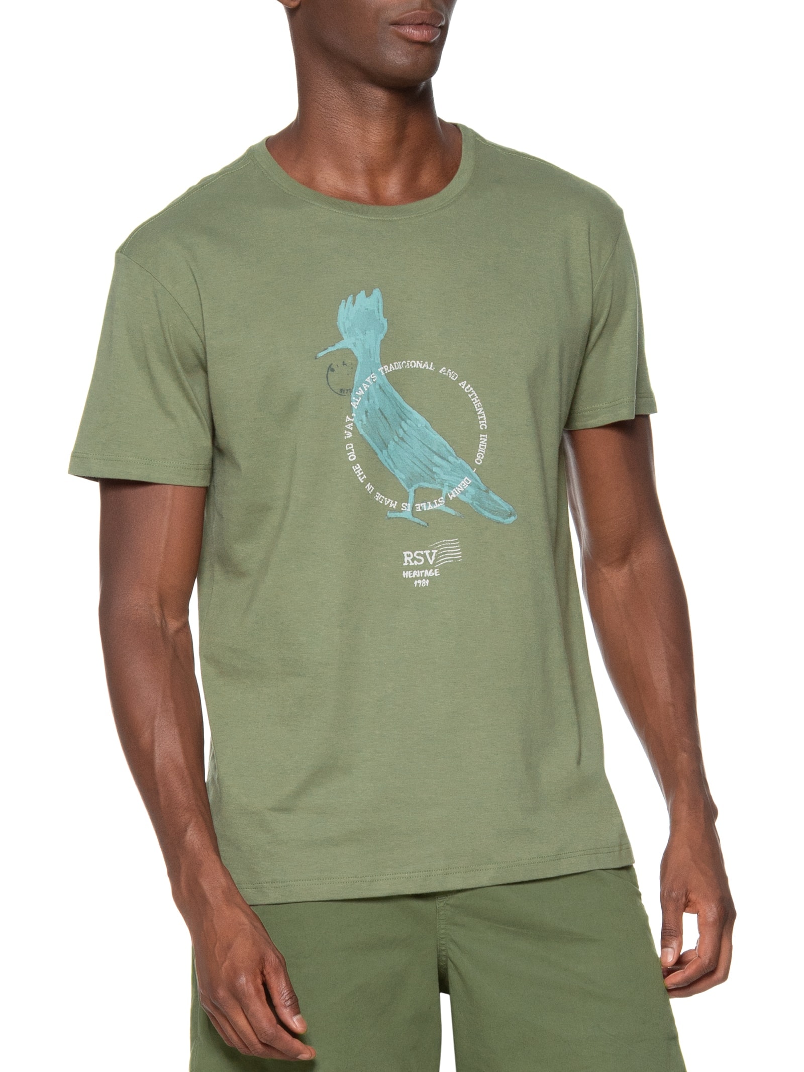Camiseta Masculina Estampa Pica Pau Heritage Verde Reserva