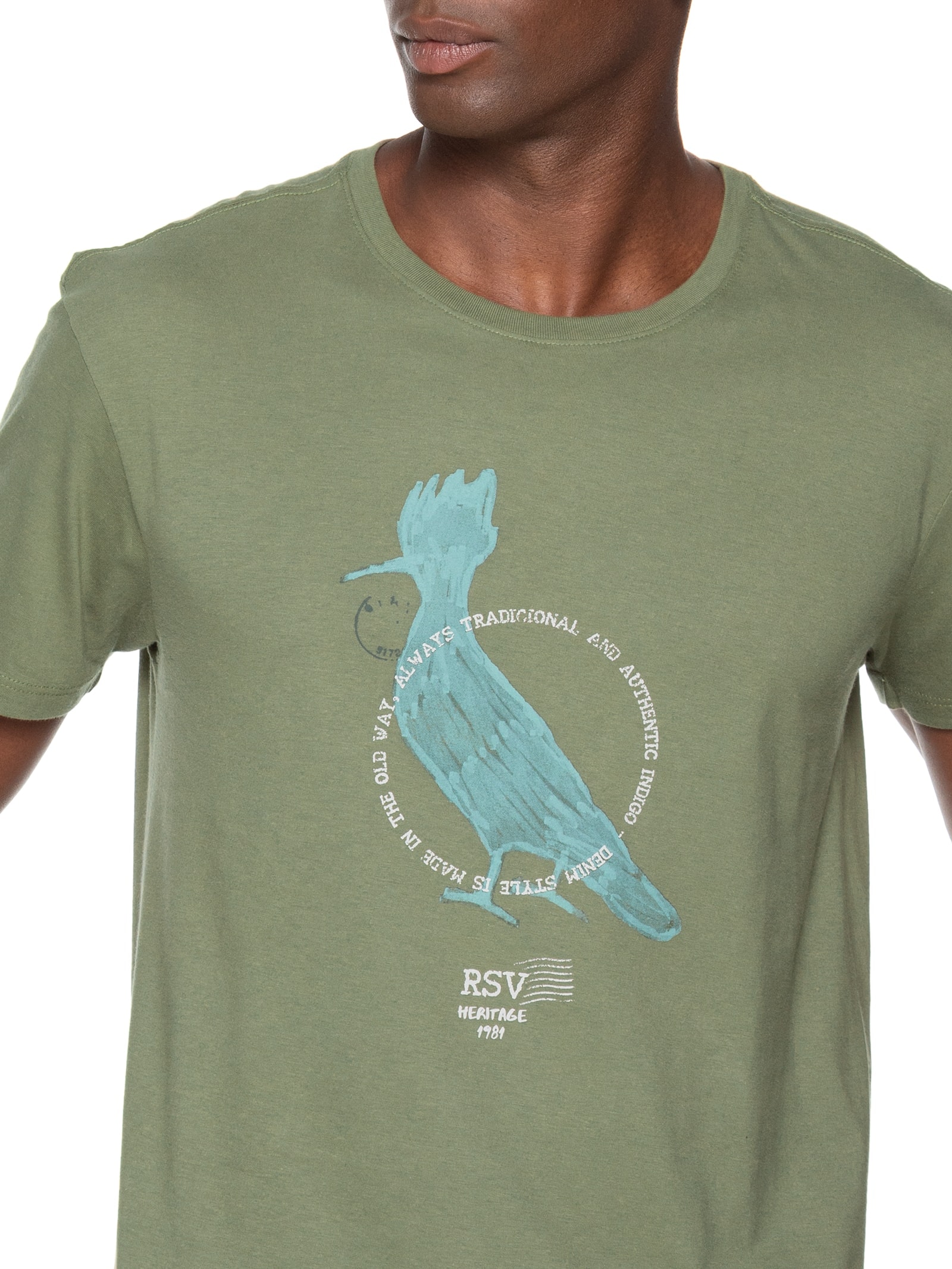 Camiseta Masculina Estampa Pica Pau Heritage Verde Reserva