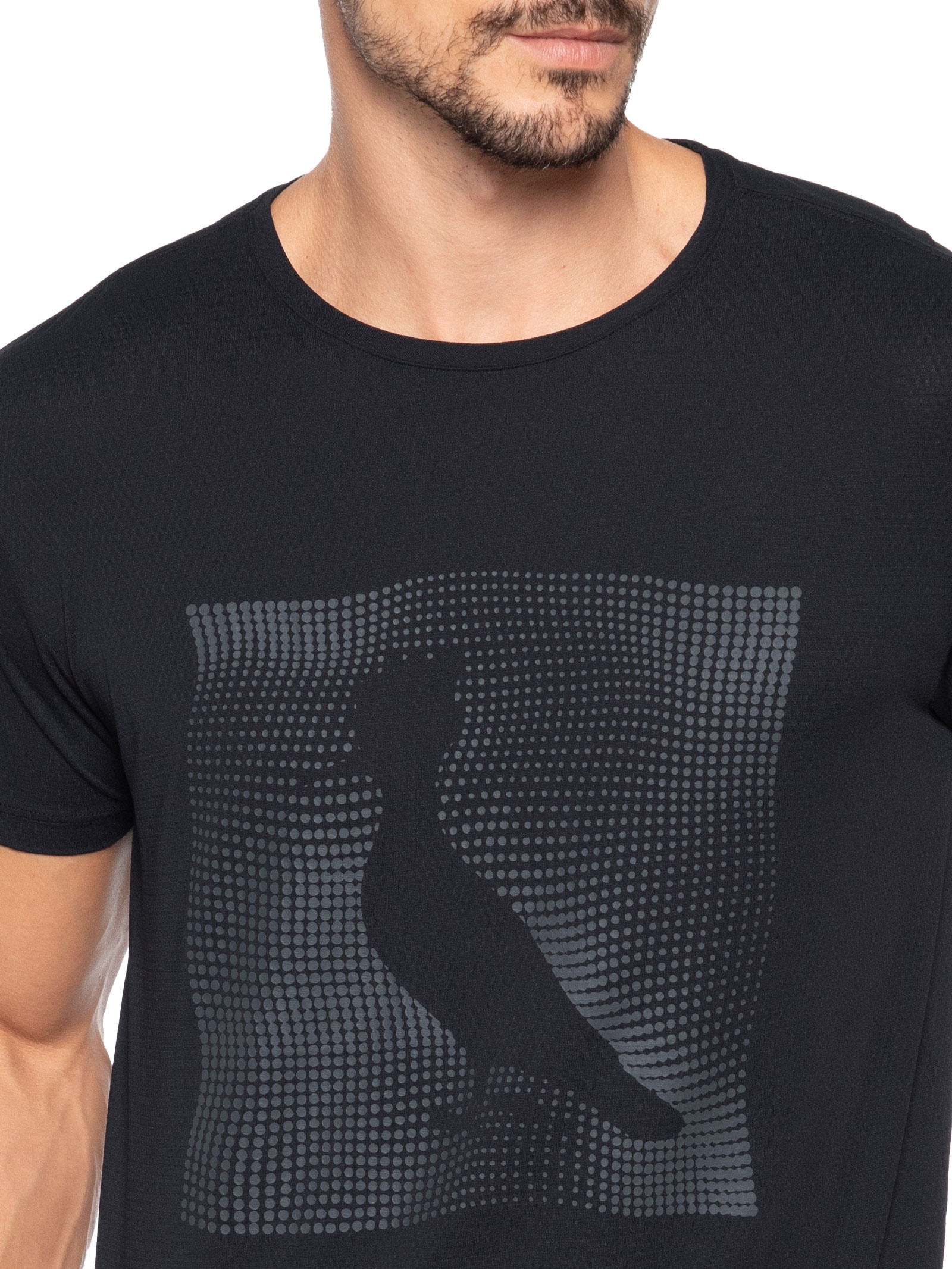 Camiseta Masculina Estampa Pica Pau Hi-Tech Pinos Preto Reserva