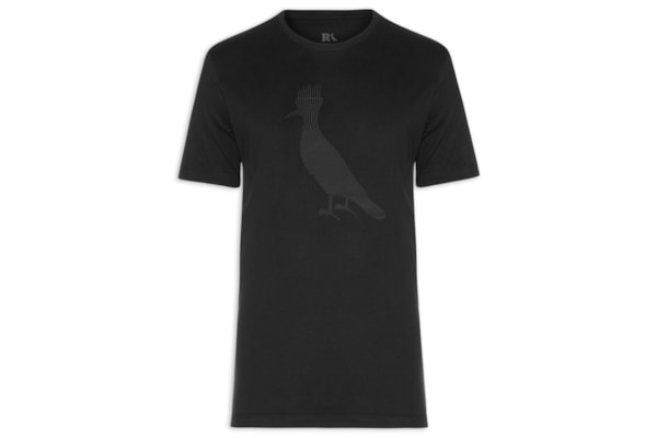 Camiseta Masculina Estampa Pica Pau Linhas - Preto