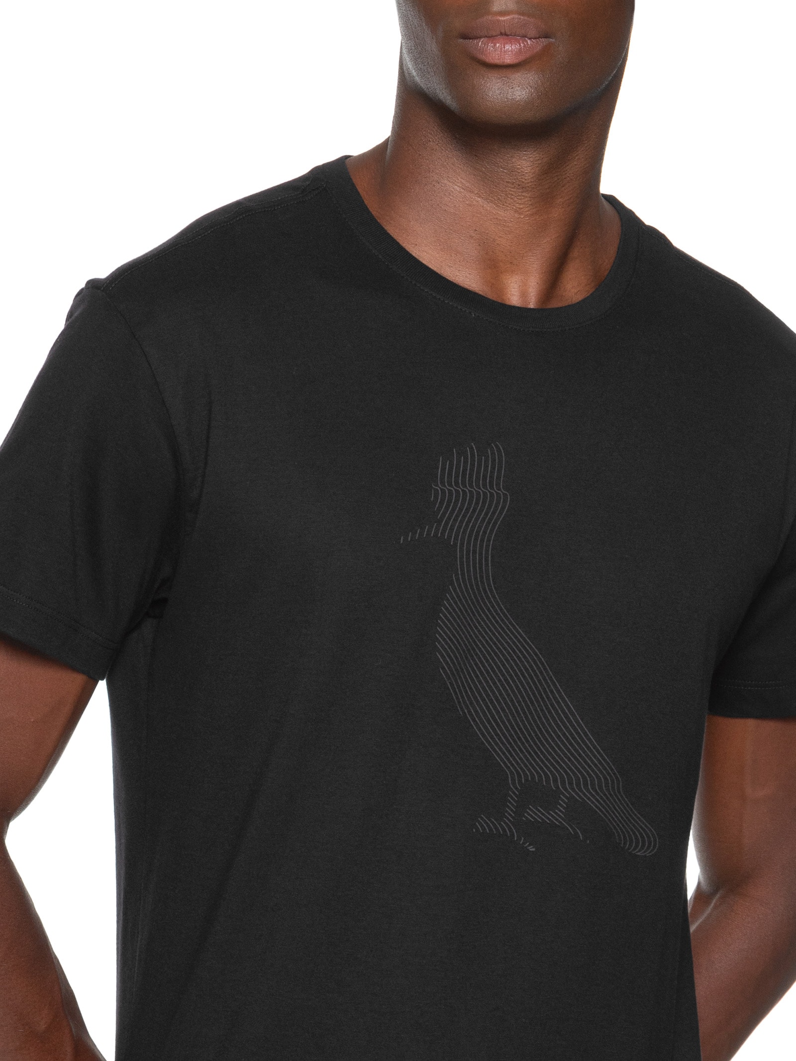 Camiseta Masculina Estampa Pica Pau Linhas Preto Reserva