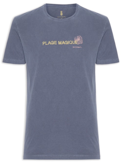 Camiseta Masculina Estampa Plage Magique Stone – Azul