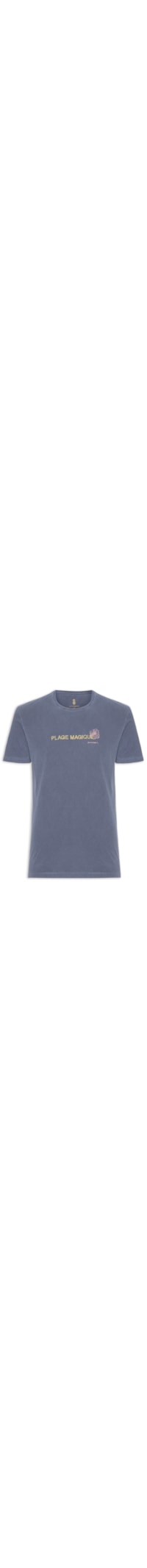 Camiseta Masculina Estampa Plage Magique Stone - Azul