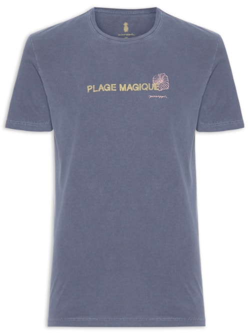 Camiseta Masculina Estampa Plage Magique Stone – Azul