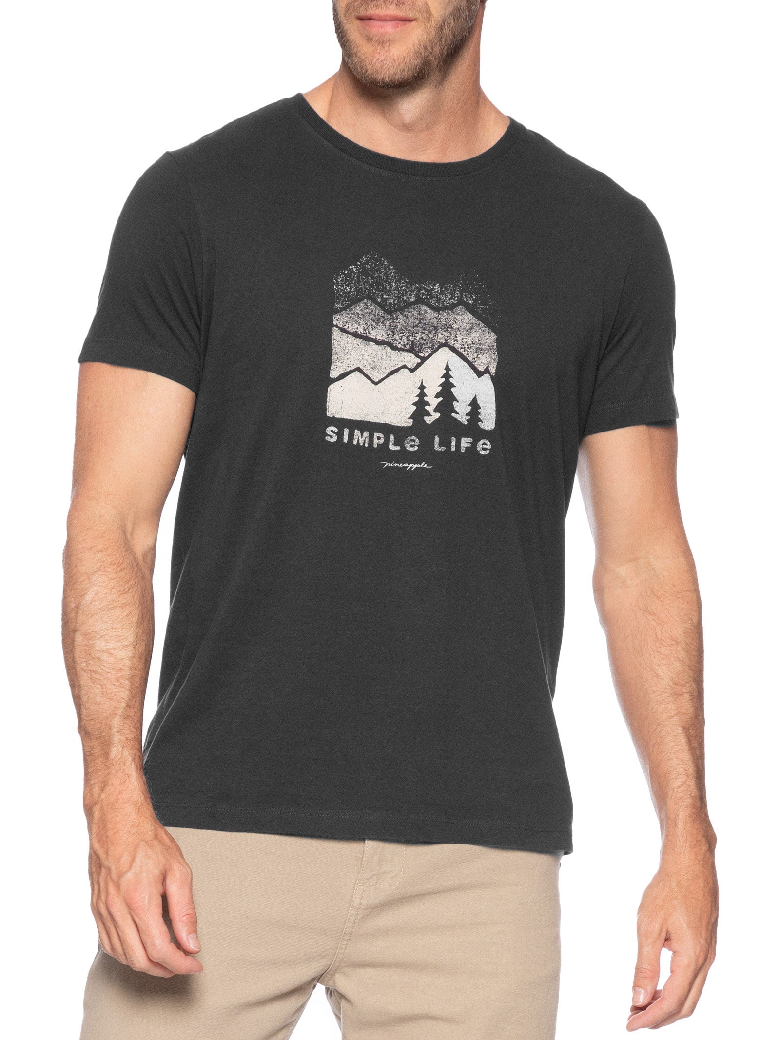 Camiseta Masculina Estampa Simple Life Preto Pineapple