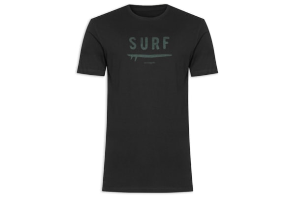 Camiseta Masculina Estampa Surf - Preto