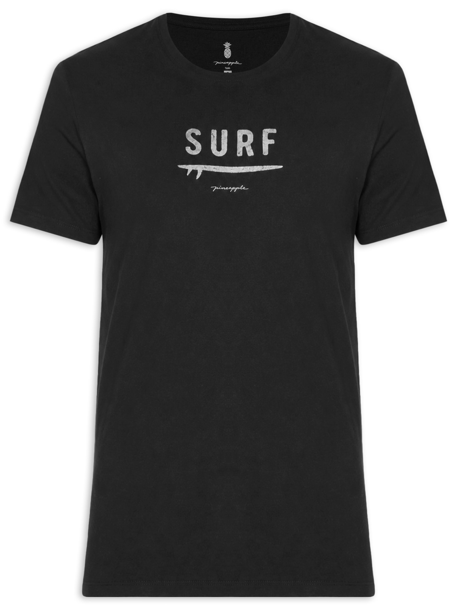 Camiseta Masculina Estampa Surf Preto Pineapple