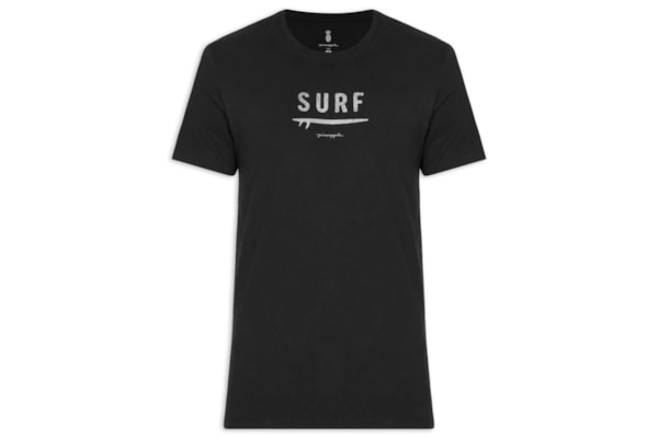 Camiseta Masculina Estampa Surf - Preto