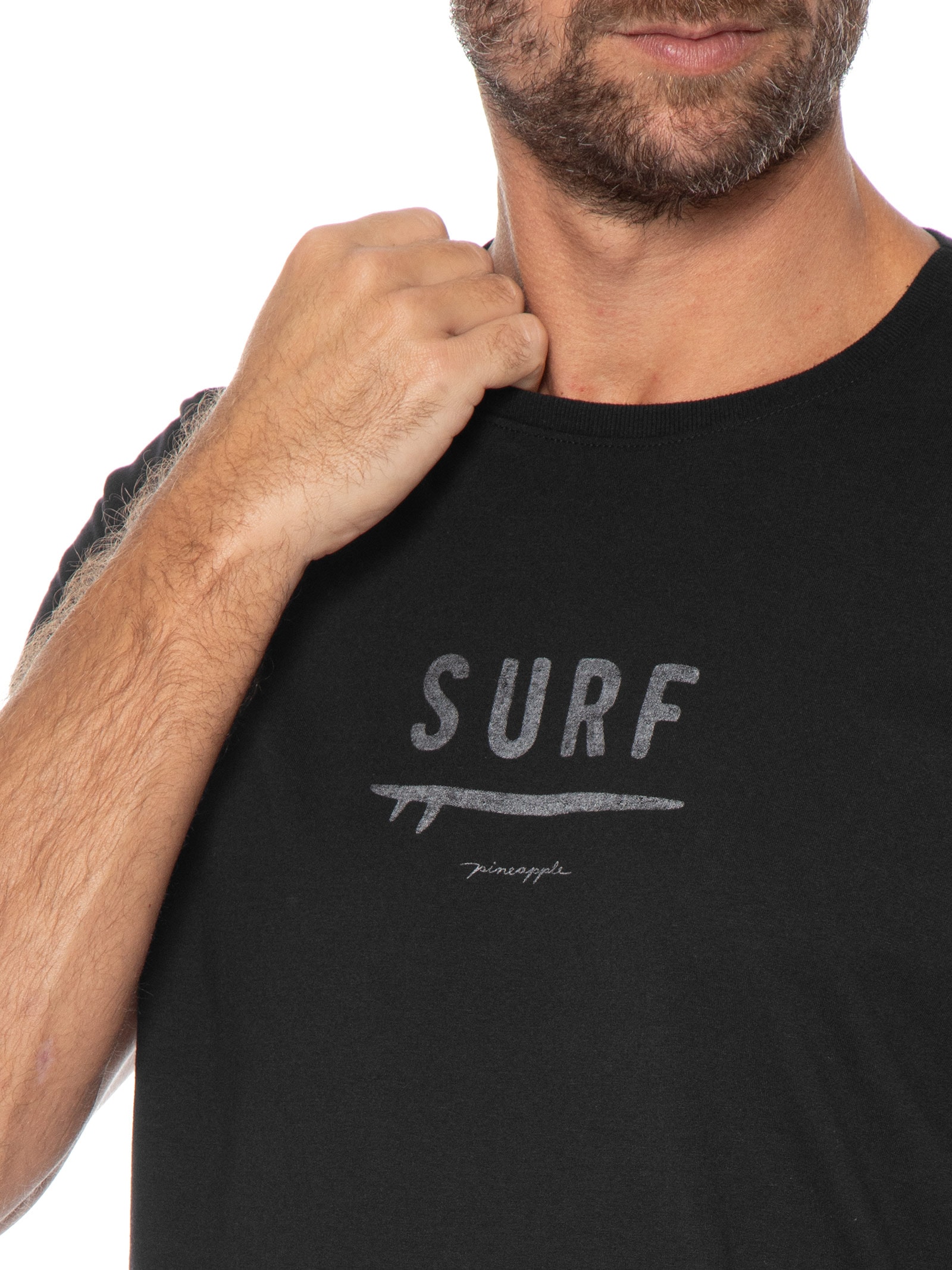 Camiseta Masculina Estampa Surf Preto Pineapple