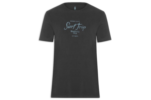 Camiseta Masculina Estampa Surf Trip - Preto
