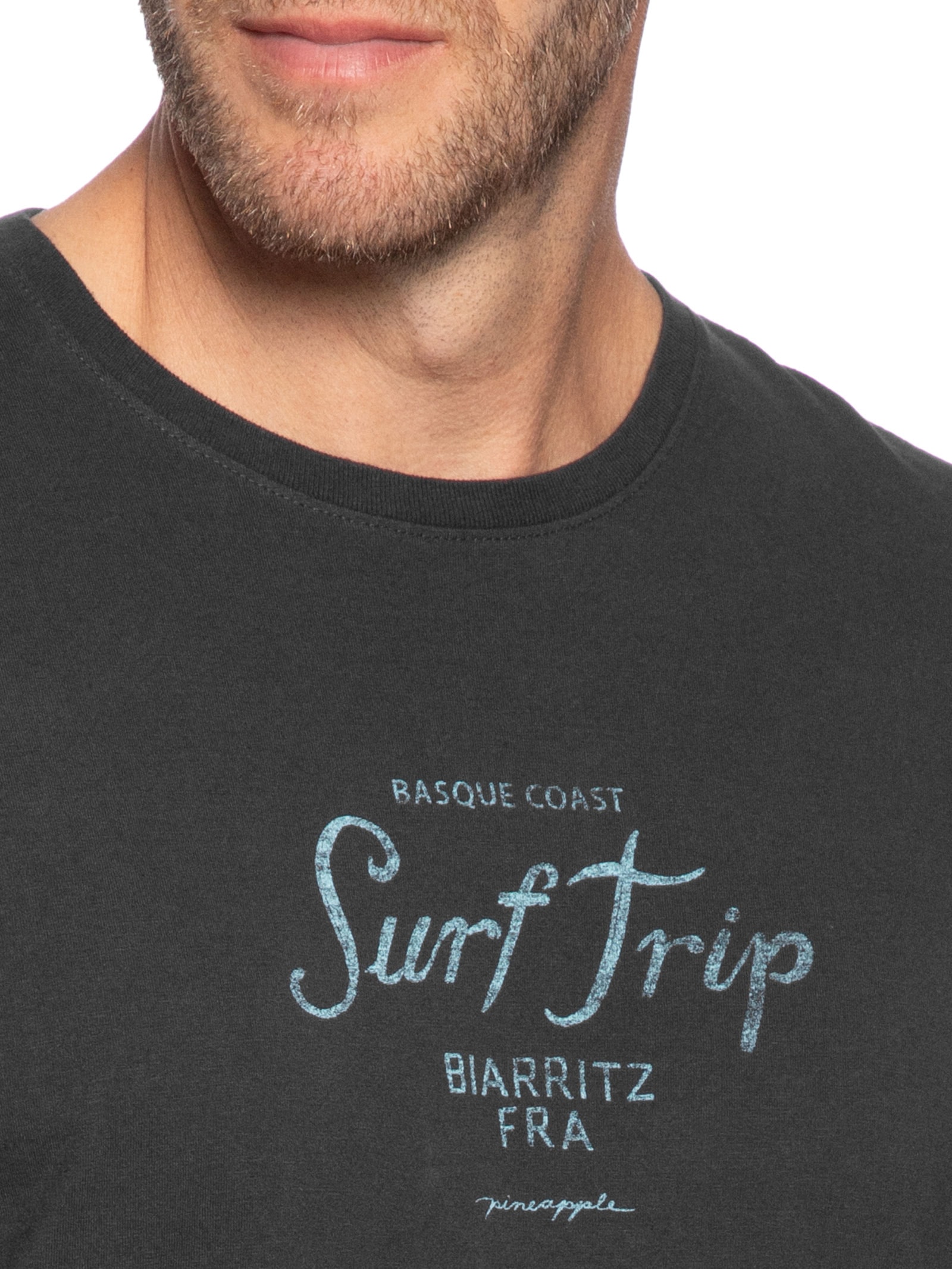 Camiseta Masculina Estampa Surf Trip Preto Pineapple