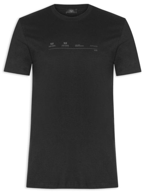 Camiseta Masculina Estampa Time Line – Preto
