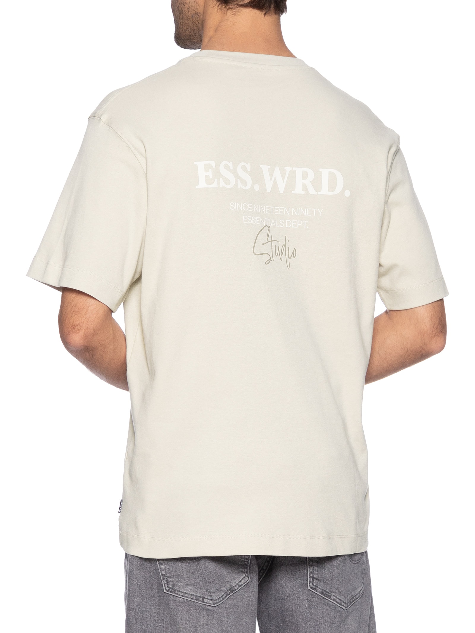 Camiseta Masculina Estampa Urban Edge Studio Bege Jack & Jones