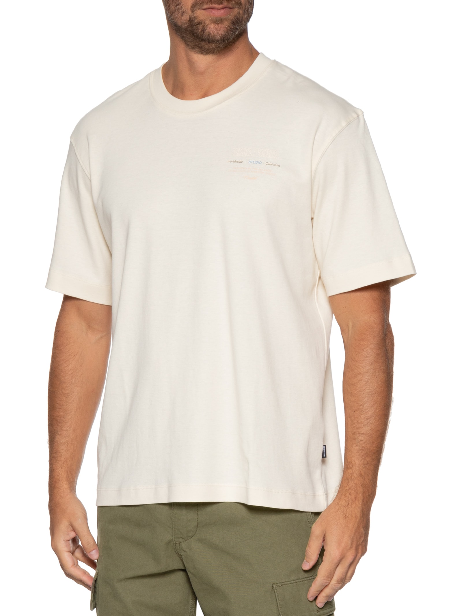 Camiseta Masculina Estampa Urban Edge Studio Bege Jack & Jones