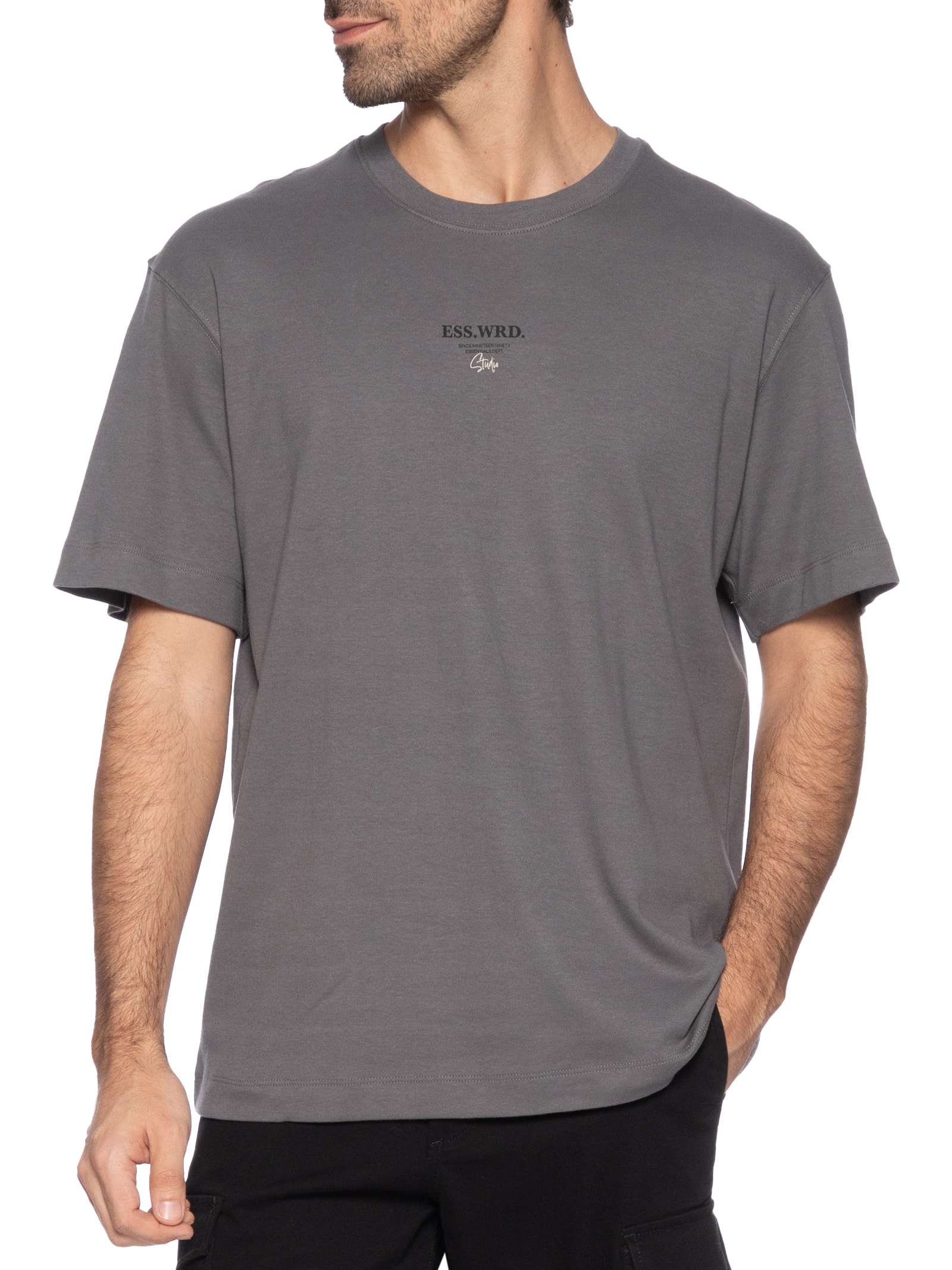 Camiseta Masculina Estampa Urban Edge Studio Cinza Jack & Jones