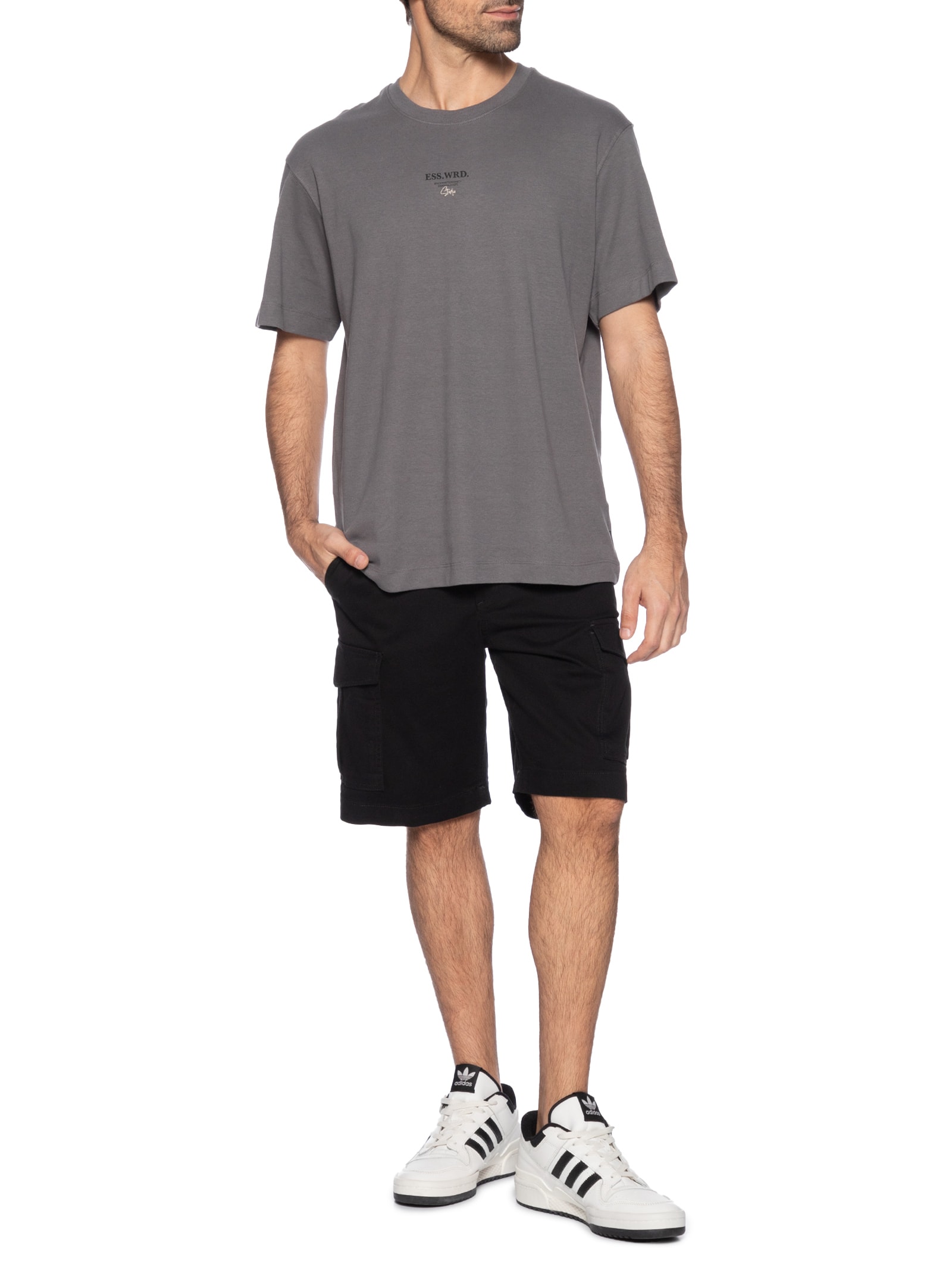 Camiseta Masculina Estampa Urban Edge Studio Cinza Jack & Jones