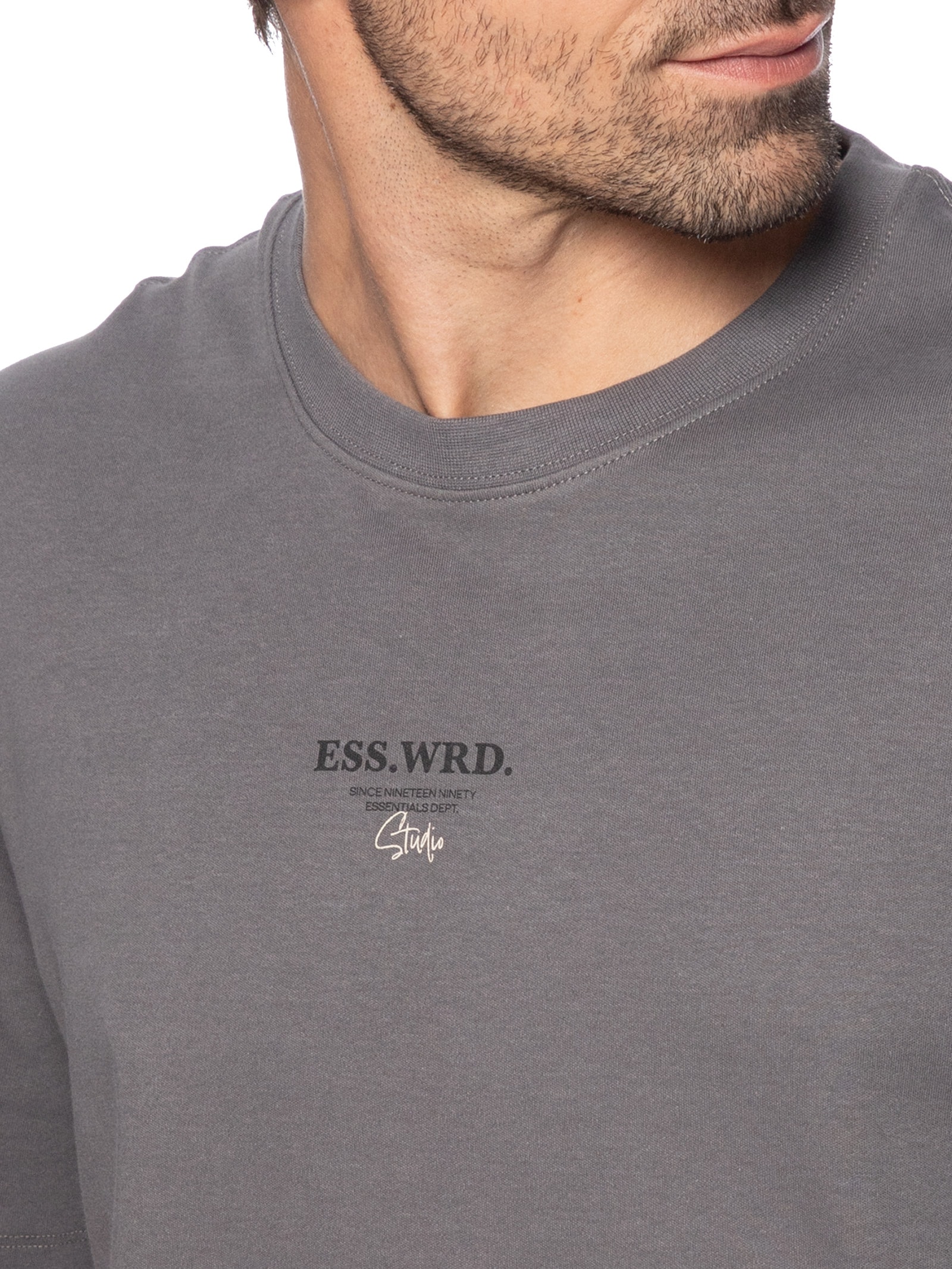 Camiseta Masculina Estampa Urban Edge Studio Cinza Jack & Jones